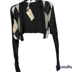 Urban Renewal Remade Super Crop Argyle Sweater Size Medium/Large